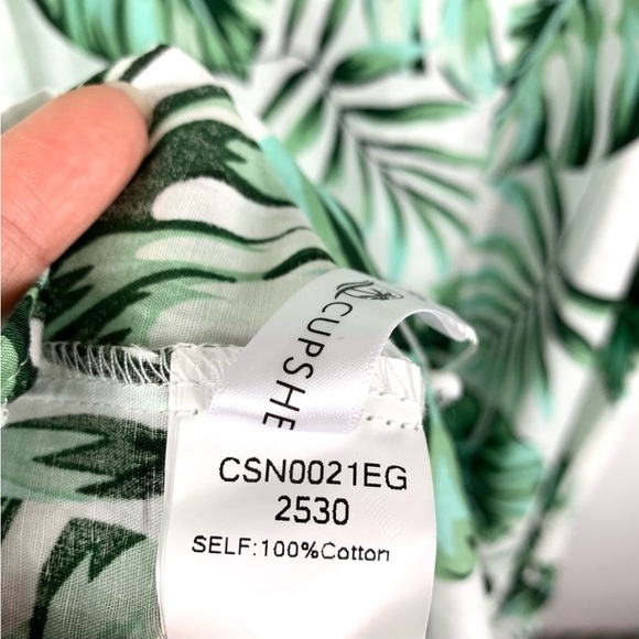 Cupshe Leaf print one shoulder ruffle midi dress size medium - Picture 7 of 10